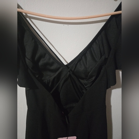 NWT Hello Molly Women's Small Size 4 Hi-Low Ruffle Hem Black Maxi Dress - Picture 4 of 12